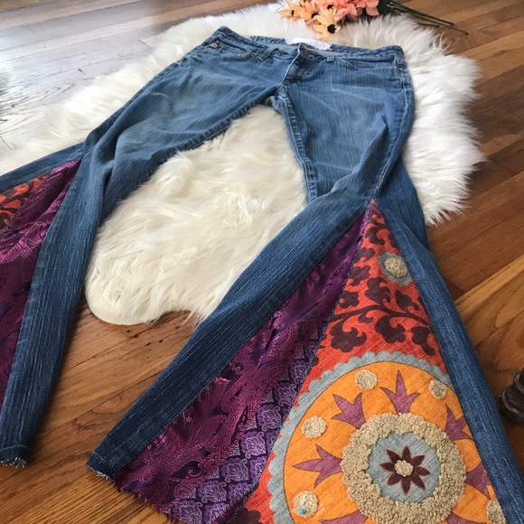 ♥️SOLD♥️BIG STAR festival bell bottoms up-Cycled - Picture 4 of 8